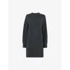 Whistles Womens Grey Ava Round-neck Wool Knitted Mini Dress In Grey
