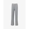 Whistles Omens  Elasticated-waistband Ribbed Stretch-modal Jersey Pyjama Bottoms In Grey