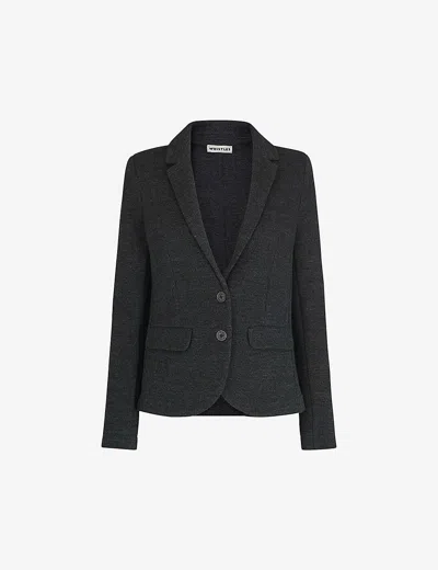Whistles Slim Jersey Jacket Dark Grey