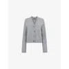 Whistles Wool Mix Pocket Cardigan In Grey