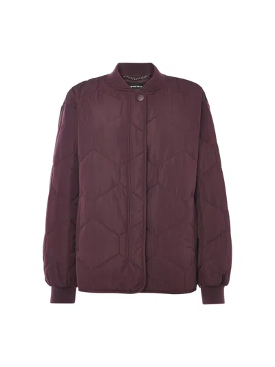 Whistles Womens Ida Short Quilted Coat Red In Burgundy