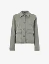 Whistles Marie Long-sleeve Regular-fit Cotton Jacket In Khaki/olive