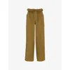 Whistles Paperbag Waist Trousers In Khaki/olive
