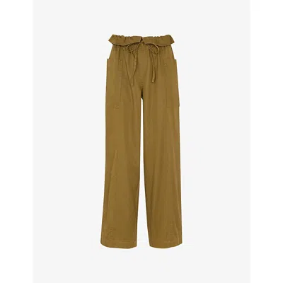 WHISTLES OMENS WHISTLES PAPER BAG WAISTBAND STRAIGHT-LEG WOVEN TROUSERS