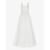Whistles Womens Cream Lettie Square-neck Woven Maxi Wedding Dress In Cream