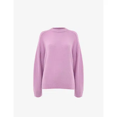 Whistles Womens Lilac Relaxed-fit Seam-detail Knitted Jumper In Pink