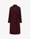 Whistles Lorna Wrap Wool Coat In Purple
