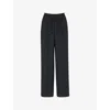 Whistles Womens Black Maria Wide-leg Mid-rise Crepe Trousers In Black