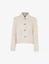 Whistles Womens Tan Marie Boxy-fit Button-up Cotton Jacket In Tan