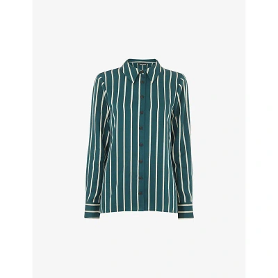 Whistles Alex Striped Shirt In Green/mulit