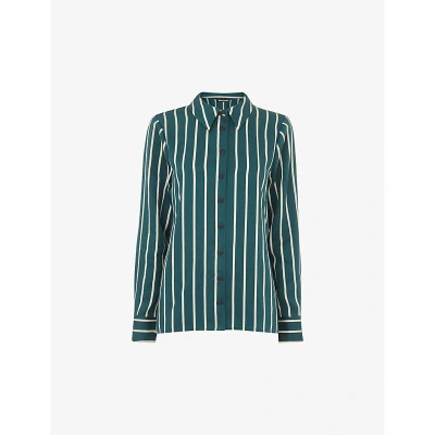 Whistles Alex Stripe Shirt, Size 12 In Green/multi