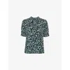 Whistles Womens Multi-coloured Animal-print Tie-neck Woven Blouse In Multi