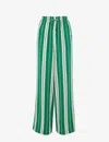 Whistles Womens Multi-coloured Bridget Stripe-pattern Maxi-length Woven Trousers In Multi-coloured