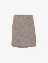 Whistles Womens Multi-coloured Dashed Leopard-print Woven Mini Skirt In Multi-coloured