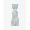Whistles Omens  Devore Swirl Sleeveless Velvet Midi Dress