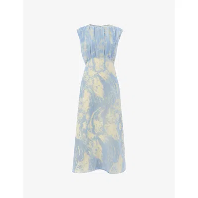 Whistles Omens  Devore Swirl Sleeveless Velvet Midi Dress