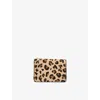 Whistles Womens Multi-coloured Eli Leopard-print Calf-hair Wallet In Brown