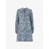Whistles Omens  Feathered Wing-pattern Lyocell And Cotton-blend Mini Dress In Multi-coloured