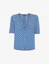 Whistles Womens Multi-coloured Geometric-print Woven Top In Multi-coloured