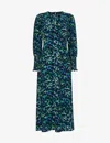 Whistles Ink Cheetah Print Midi Dress In Multi-coloured