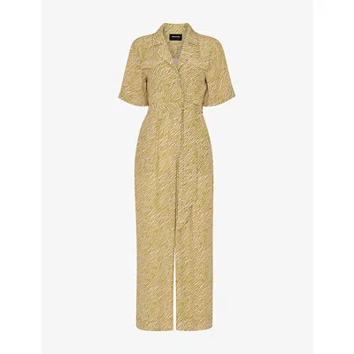 Whistles Omens  Kelly Tiger-print Short-sleeve Woven Jumpsuit