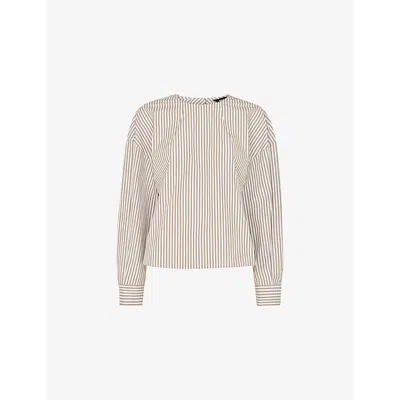 WHISTLES OMENS WHISTLES KIRSTIE STRIPED COTTON BLOUSE