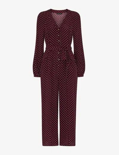 Whistles Lottie Spot-print Wide-leg Woven Jumpsuit In Multi-coloured