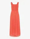 Whistles Womens Multi-coloured Macie Floral-print Woven Midi Dress In Multi-coloured