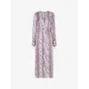 Whistles Womens Multi-coloured Mottled Snake-print Woven Midi Dress In Multi-coloured