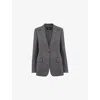 Whistles Womens Multi-coloured Notched-lapel Herringbone Wool Blend Blazer In Gray