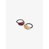 Whistles Womens Resin-embellished Set Of Two Woven Hair Ties Multi-coloured
