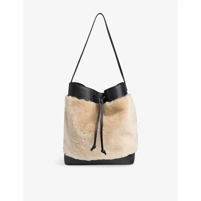 Whistles Womens Multi-coloured Sasha Shearling And Leather Tote Bag
