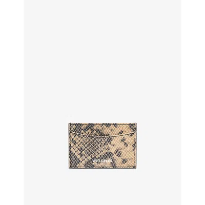 Whistles Womens Snake-effect Leather Card Holder Multi-coloured