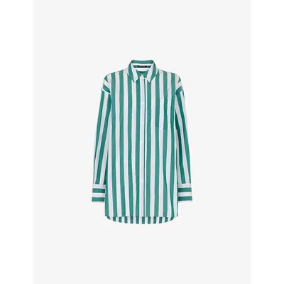 Whistles Omens  Stripe-pattern Oversized Cotton Shirt In Multi-coloured