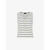 Whistles Womens Stripe-print Button-front Stretch-cotton Tank Top Multi-coloured In Multi-coloured