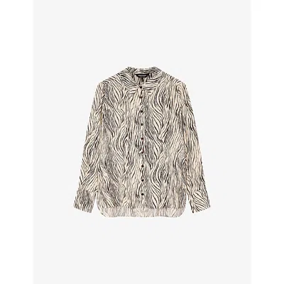 Whistles Womens Multi-coloured Zebra-print Regular-fit Woven Shirt
