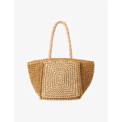 Whistles Womens Multi-coloured Patchwork Straw Mini Bag