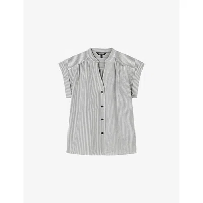 Whistles Womens Multi-coloured Sleeveless Striped Cotton Top In Gray