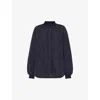 Whistles Womens Navy Ida Quilted Oversized Woven Jacket In Navy
