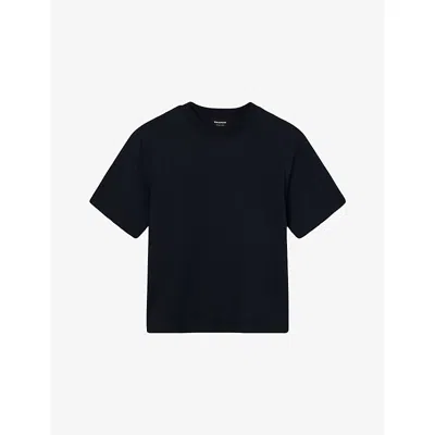 Whistles Omens  Short-sleeved Round-neck Cotton-jersey T-shirt In Blue