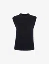 Whistles Womens Sleeveless Round-neck Wool Vest Navy In Navy