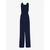 Whistles Womens Navy Tie-back Maxi Stretch-recycled Polyester-blend Jumpsuit In Navy