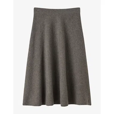 Whistles Womens Neutral A-line Regular-fit Knitted Wool Midi Skirt Xs In Brown