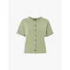 Whistles Round Neck Button Up Tee
