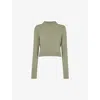 Whistles Wool Cropped Sweater In Pale Green