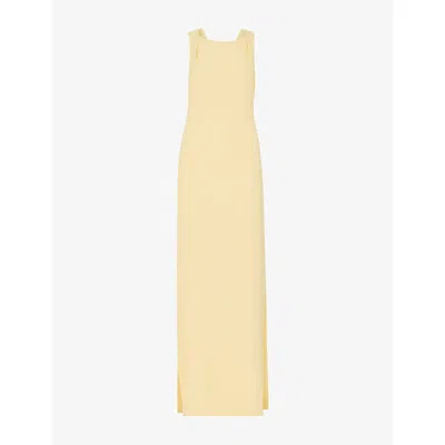 Whistles Omens  Sleeveless Tie-back Stretch-woven Maxi Dress In Yellow