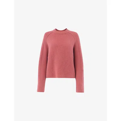 Whistles Womens Pink Aria Ribbed Knitted Jumper