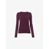 Whistles Womens Plum/claret Annie Slim-fit Metallic-knit Jumper In Purple