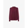 Whistles Womens Plum/claret Hot Fix Diamante-embellished Woven Blouse In Multi