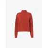 Whistles Womens Funnel-neck Relaxed-fit Wool Jumper Red In Red